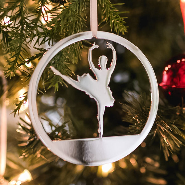 Sugar Plum Fairy Nutcracker Ballet Ornament, Polished Nickel