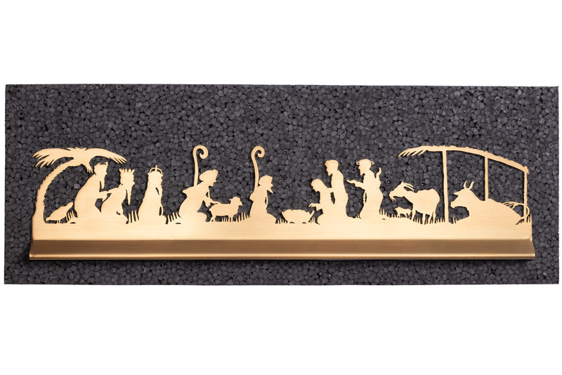 Modern Christmas Mantel Nativity, 24K Brushed Gold