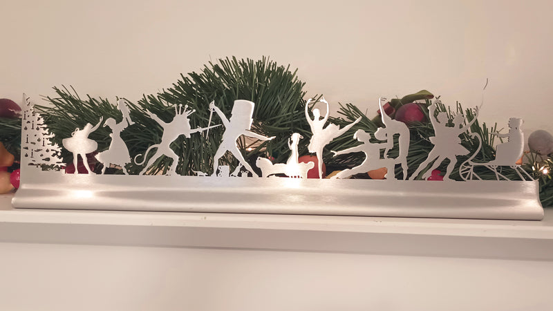 Nutcracker Suite Ballet Mantel Scene, Brushed Steel