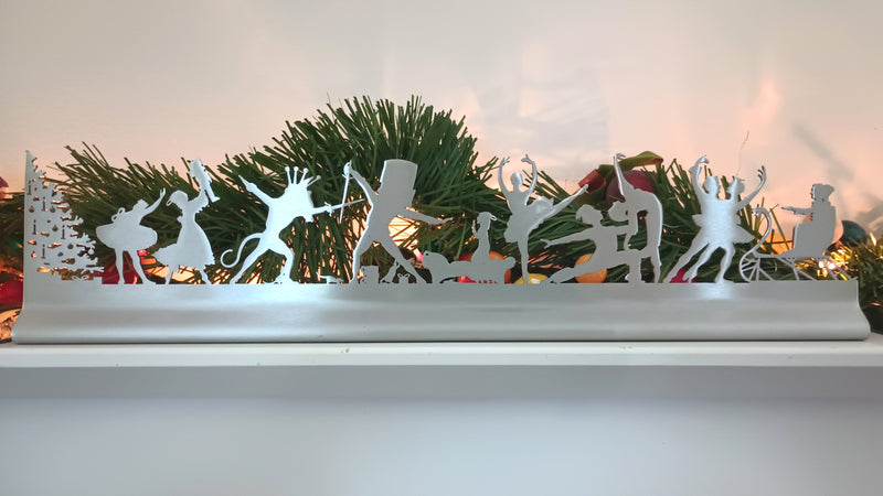 Nutcracker Suite Ballet Mantel Scene, Brushed Steel