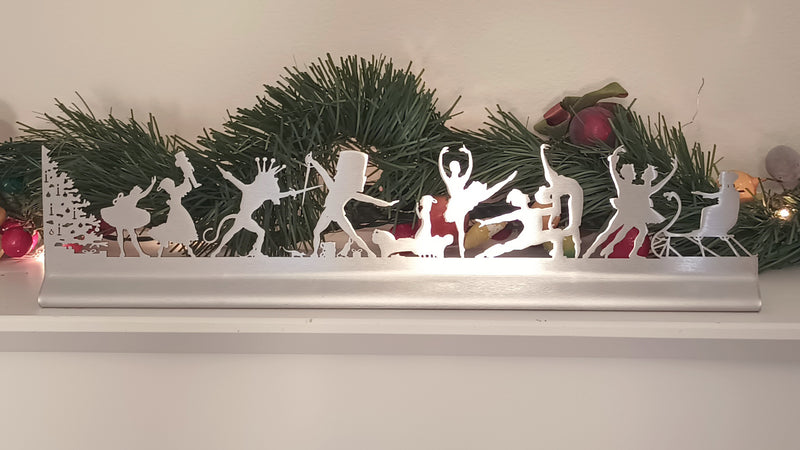 Nutcracker Suite Ballet Mantel Scene, Brushed Steel