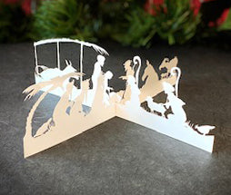 Modern Nativity Christmas Card / 3-D Paper Nativity Scene