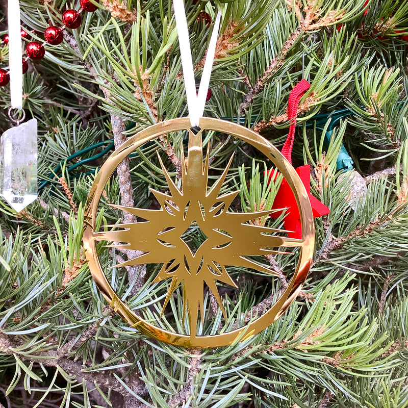 Star of Bethlehem Christmas Tree Ornament, 24K Gold Plate