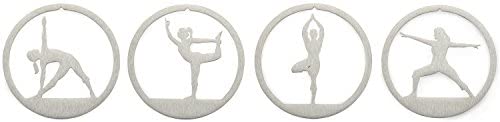 Yoga Circle Pose Christmas Ornament, Brushed Steel