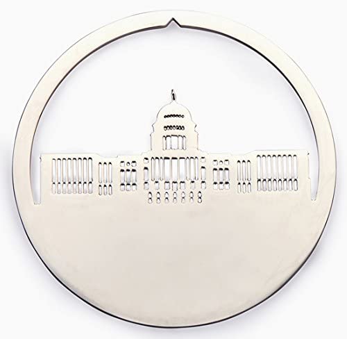 Capitol Building Washington DC Christmas Ornament, Polished Nickel
