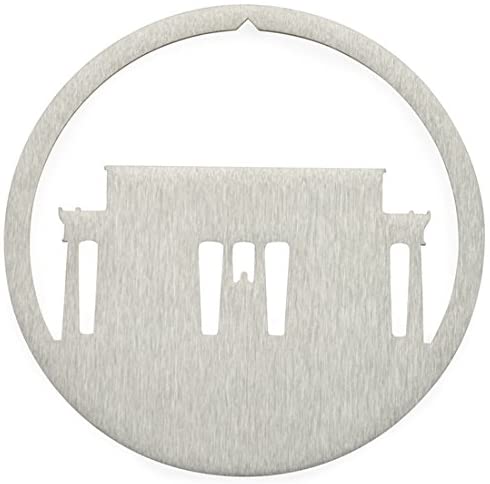 Lincoln Memorial Washington DC Christmas Ornament, Brushed Steel