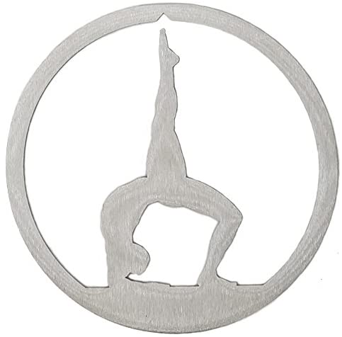 Yoga Forearm Balance Pose Christmas Ornament, Brushed Steel
