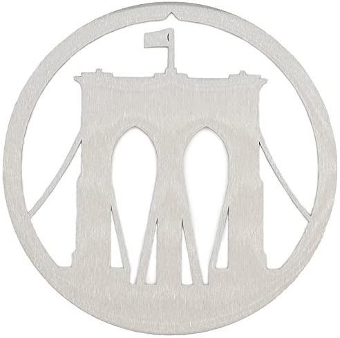 Brooklyn Bridge New York City Christmas Ornament, Brushed Steel