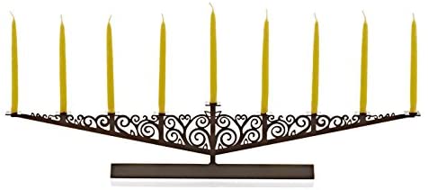 Tree of Life Chanukah Menorah, Oiled Bronze