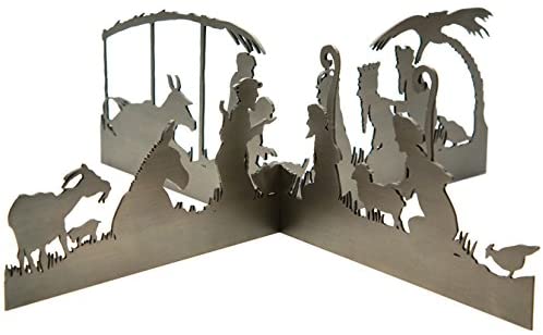 Large Nativity Silhouette Modern Centerpiece for Tabletop, Oil Rubbed Bronze
