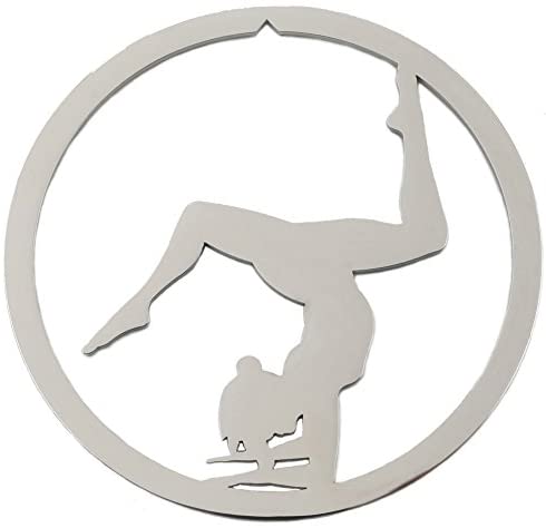 Yoga Balance Pose Christmas Ornament, Polished Nickel