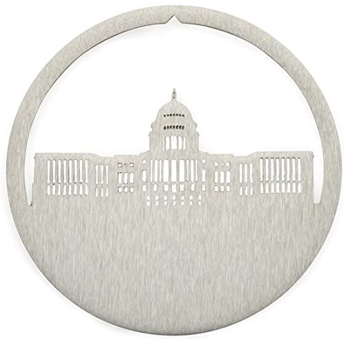 Capitol Building Washington DC Christmas Ornament, Brushed Steel