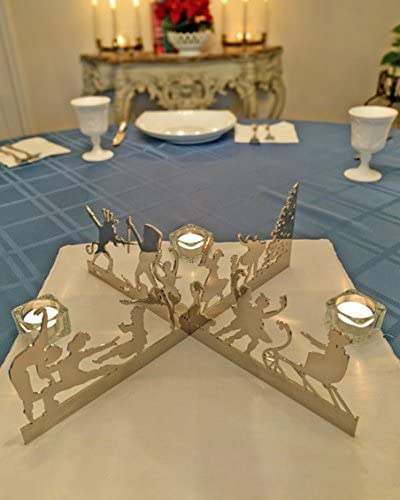 Christmas Nutcracker Suite Ballet Centerpiece for Tabletop, Polished Nickel