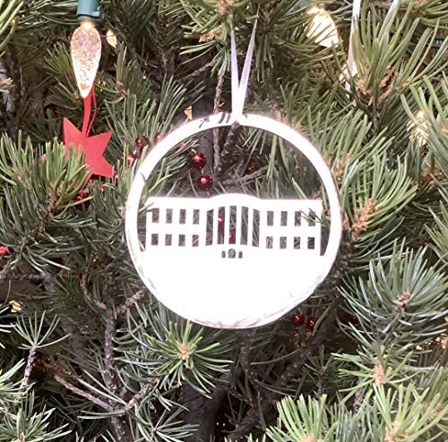 White House Christmas Ornament in Washington DC, Polished Nickel