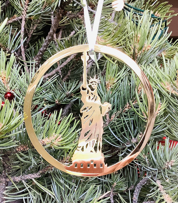 Statue of Liberty New York City Ornament, 24K Gold Plate