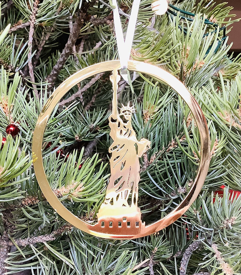 Statue of Liberty New York City Ornament, 24K Gold Plate