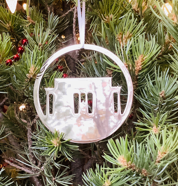 Lincoln Memorial Washington DC Christmas Ornament, Polished Nickel