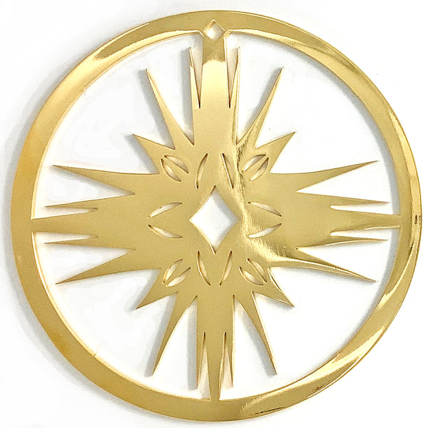 Star of Bethlehem Christmas Tree Ornament, 24K Gold Plate