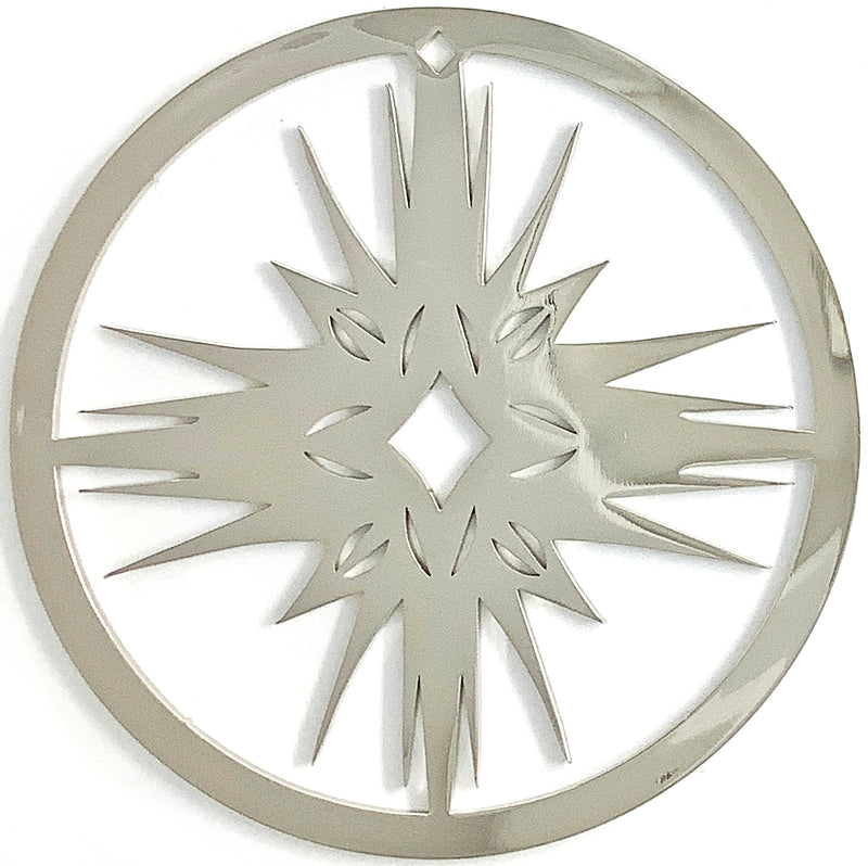 Star of Bethlehem Christmas Tree Ornament, Polished Nickel