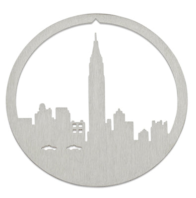 Empire State Building New York City Christmas Ornament, Brushed Steel