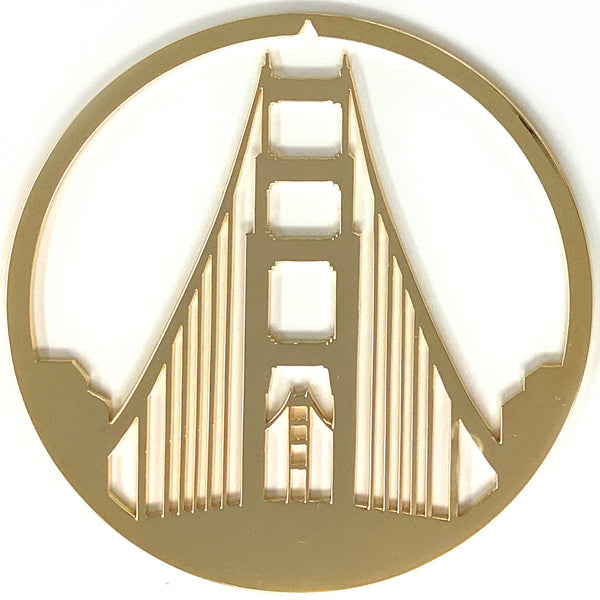 Golden Gate Bridge Christmas Ornament, 24K Gold Plate