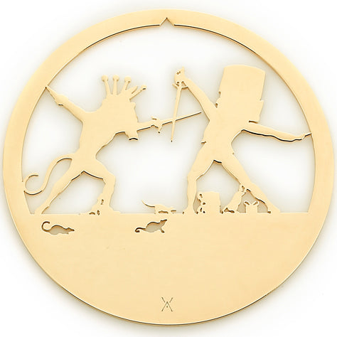 Nutcracker and Rat King Nutcracker Ballet Ornament, 24K Gold Plate
