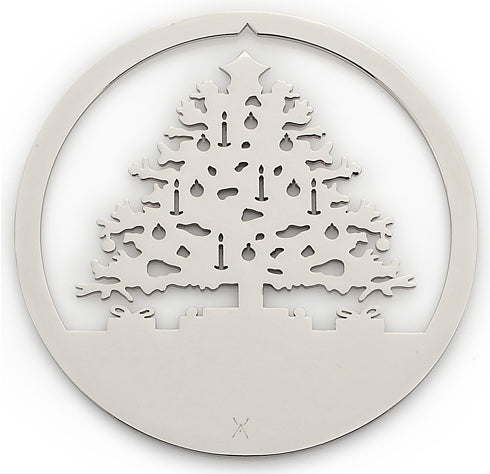 Christmas Tree Nutcracker Ballet Ornament, Polished Nickel