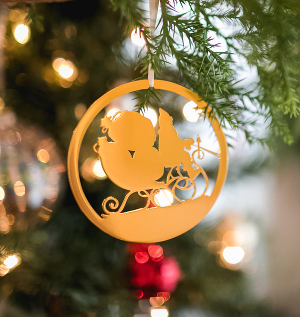Victorian Santa Ornament, 24K Gold Plate