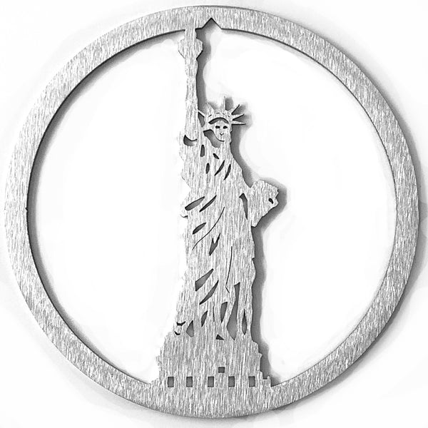 Statue of Liberty New York City Ornament, Brushed Steel