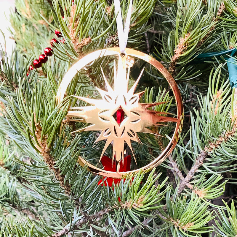 Star of Bethlehem Christmas Tree Ornament, 24K Gold Plate